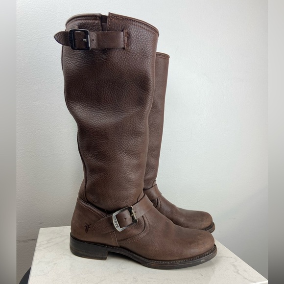 Frye Brown Leather Riding Boots - Picture 1 of 16